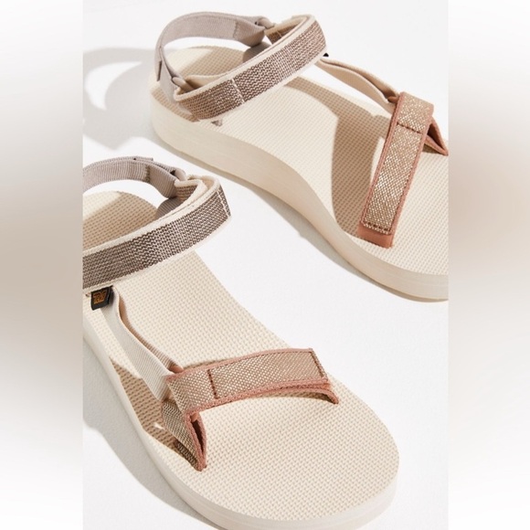 Teva Teva Midform Universal Karina Swan Metallic Multi Cream Size 8 Velcrow - Picture 1 of 15